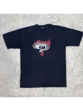 CYGNUS Men’s Black Graphic T-Shirt Red Haired Bearded Fireball Tim Tee Size M